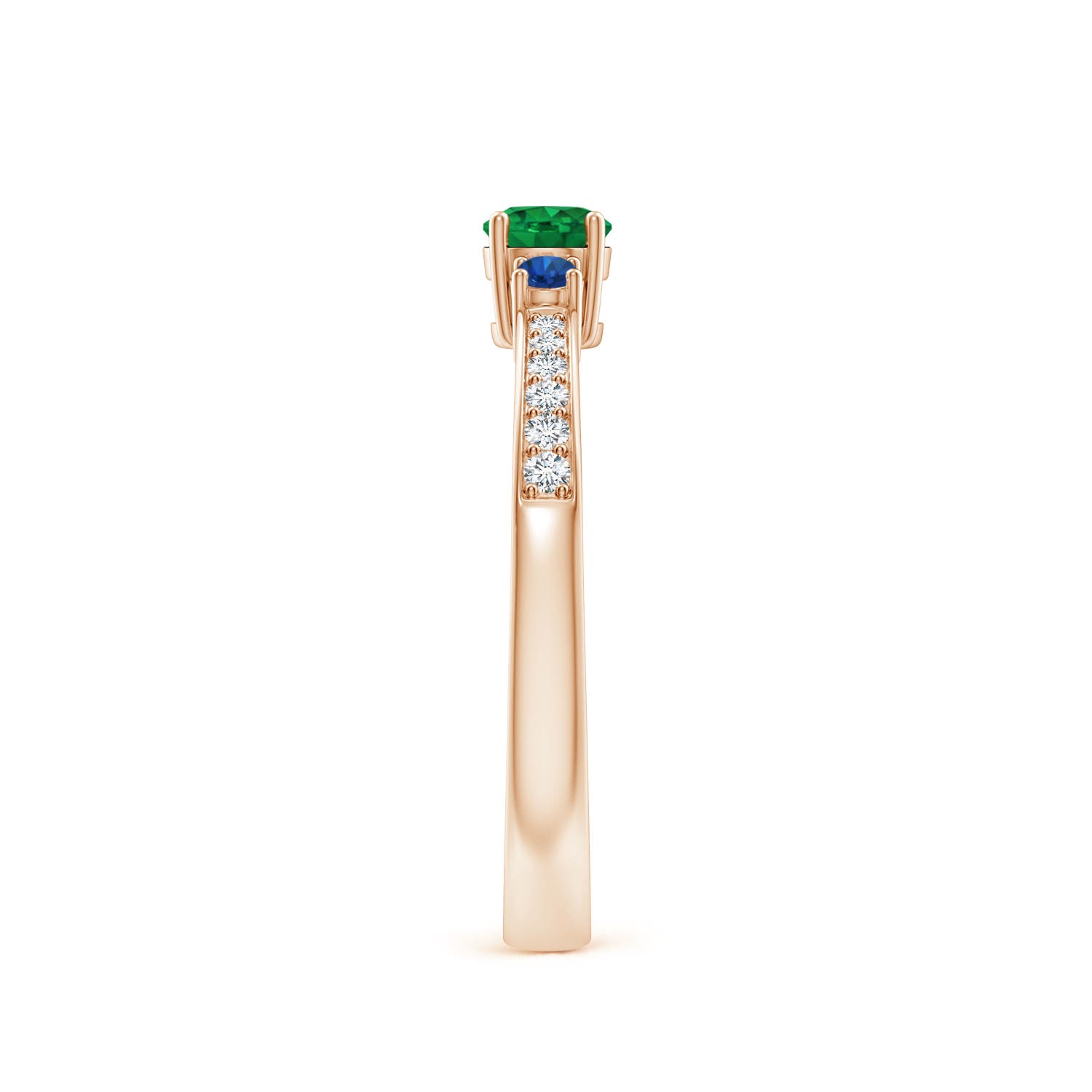 AAA - Emerald / 0.4 CT / 14 KT Rose Gold