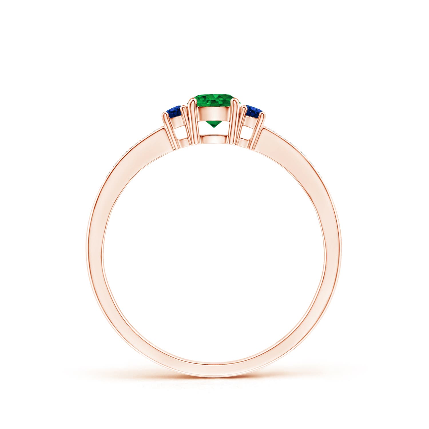 AAAA - Emerald / 0.4 CT / 14 KT Rose Gold