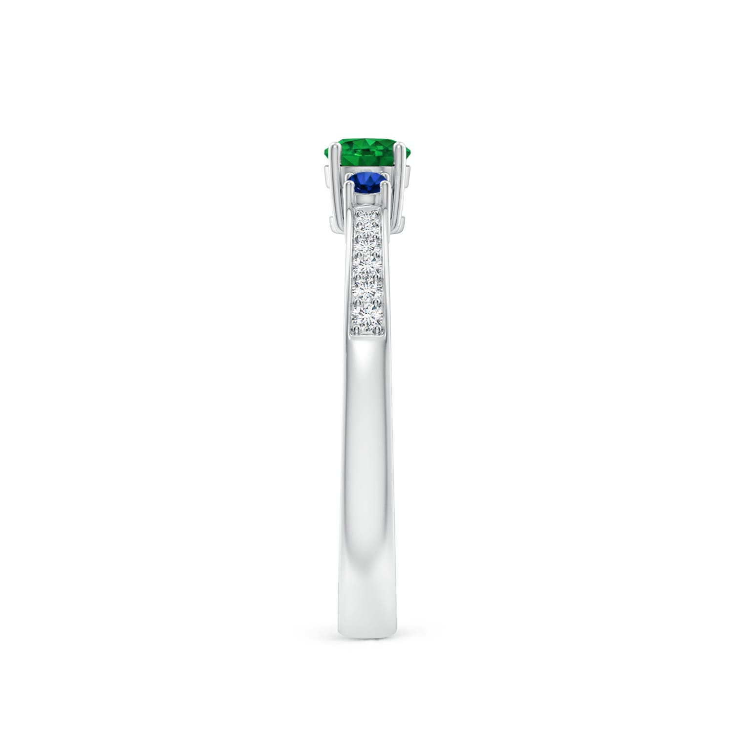 AAAA - Emerald / 0.4 CT / 14 KT White Gold