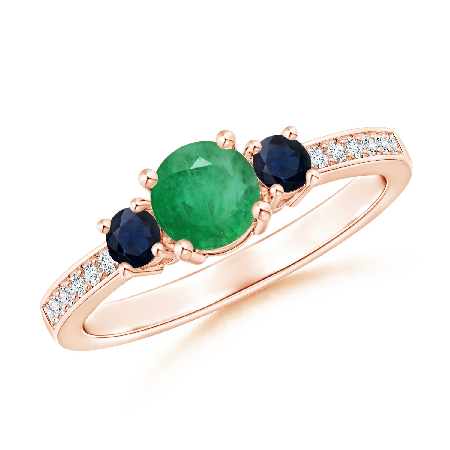 A - Emerald / 0.7 CT / 14 KT Rose Gold