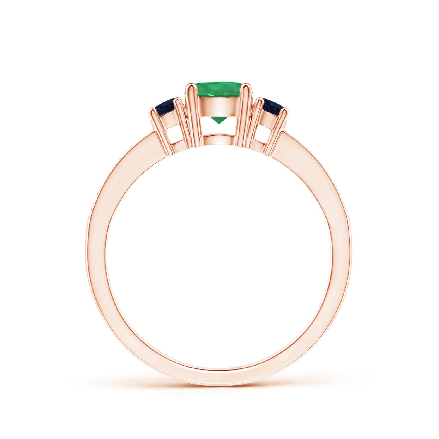 A - Emerald / 0.7 CT / 14 KT Rose Gold