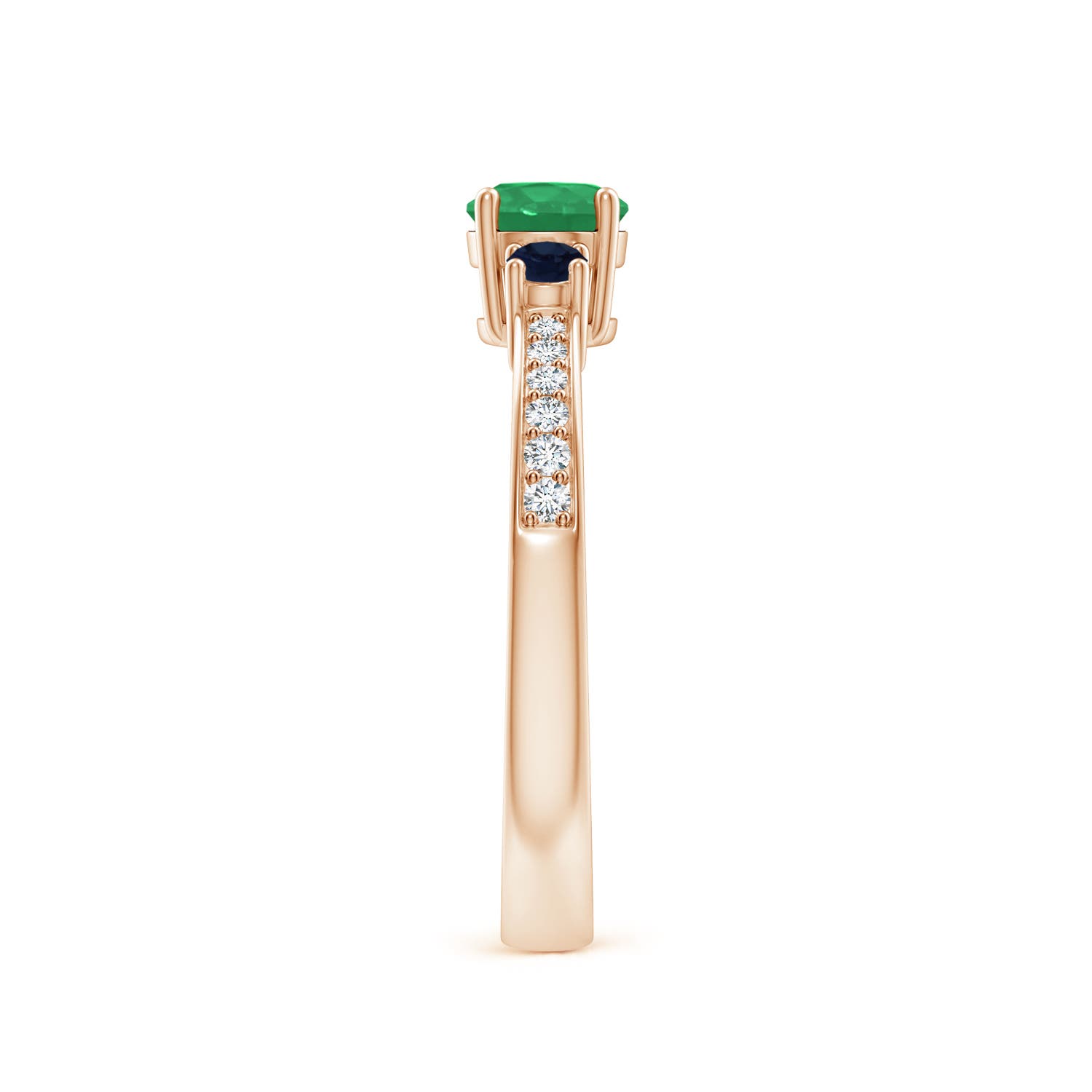 A - Emerald / 0.7 CT / 14 KT Rose Gold