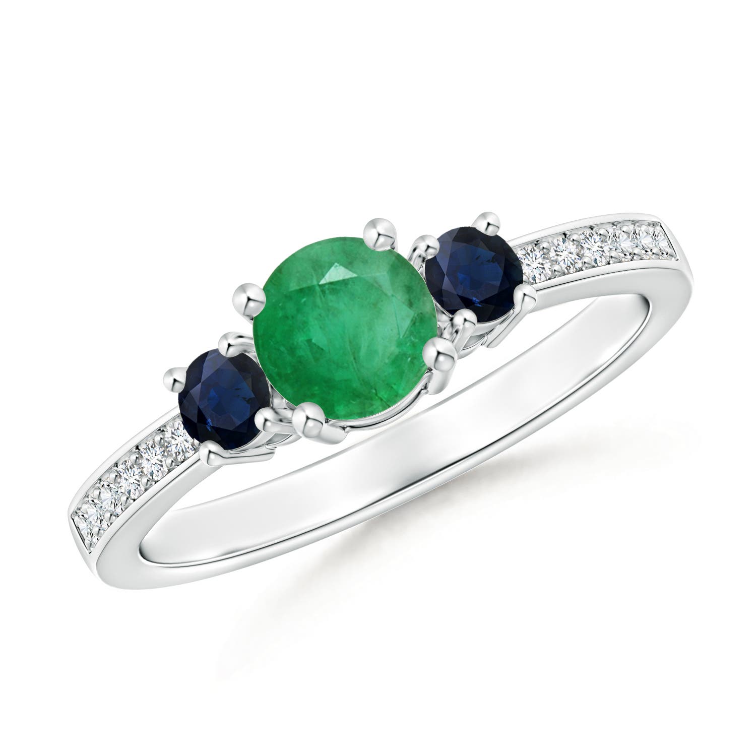 A - Emerald / 0.7 CT / 14 KT White Gold