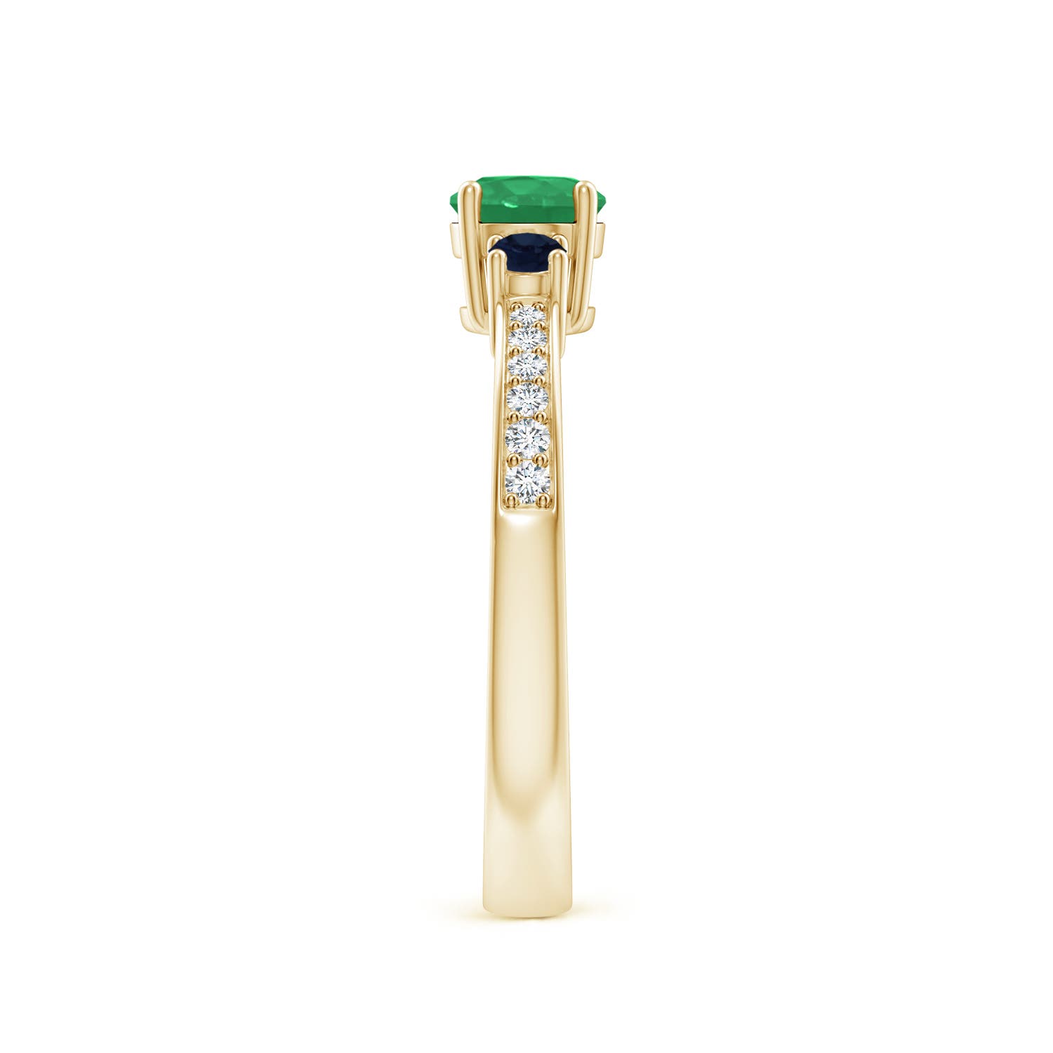 A - Emerald / 0.7 CT / 14 KT Yellow Gold