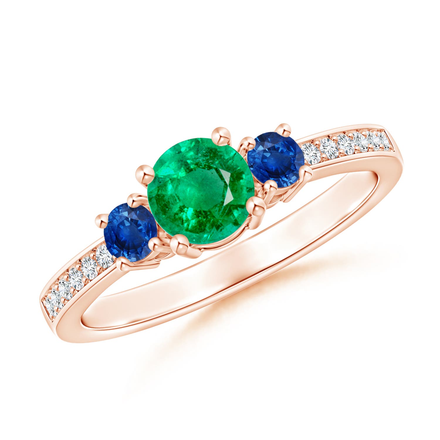 AAA - Emerald / 0.7 CT / 14 KT Rose Gold