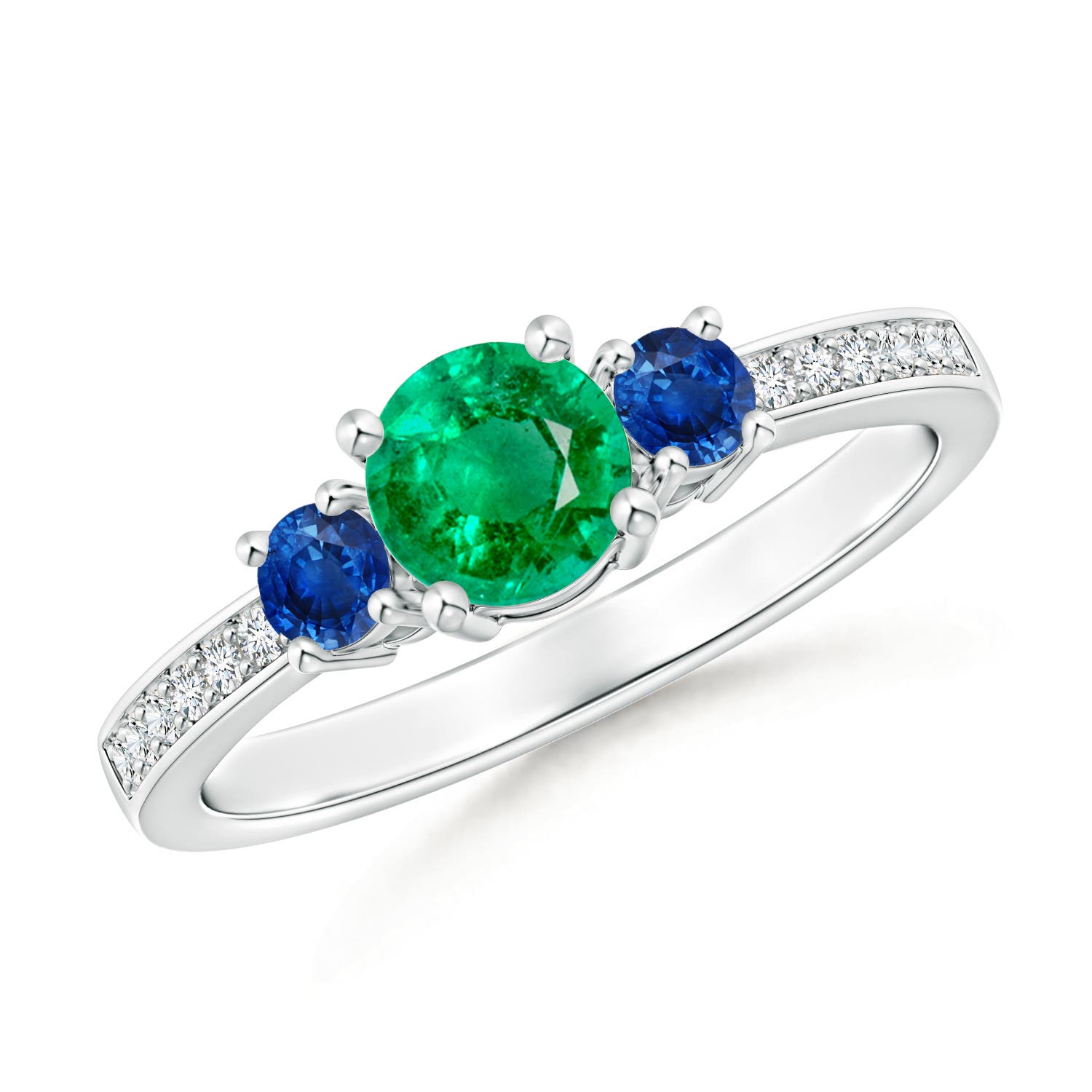 AAA - Emerald / 0.7 CT / 14 KT White Gold