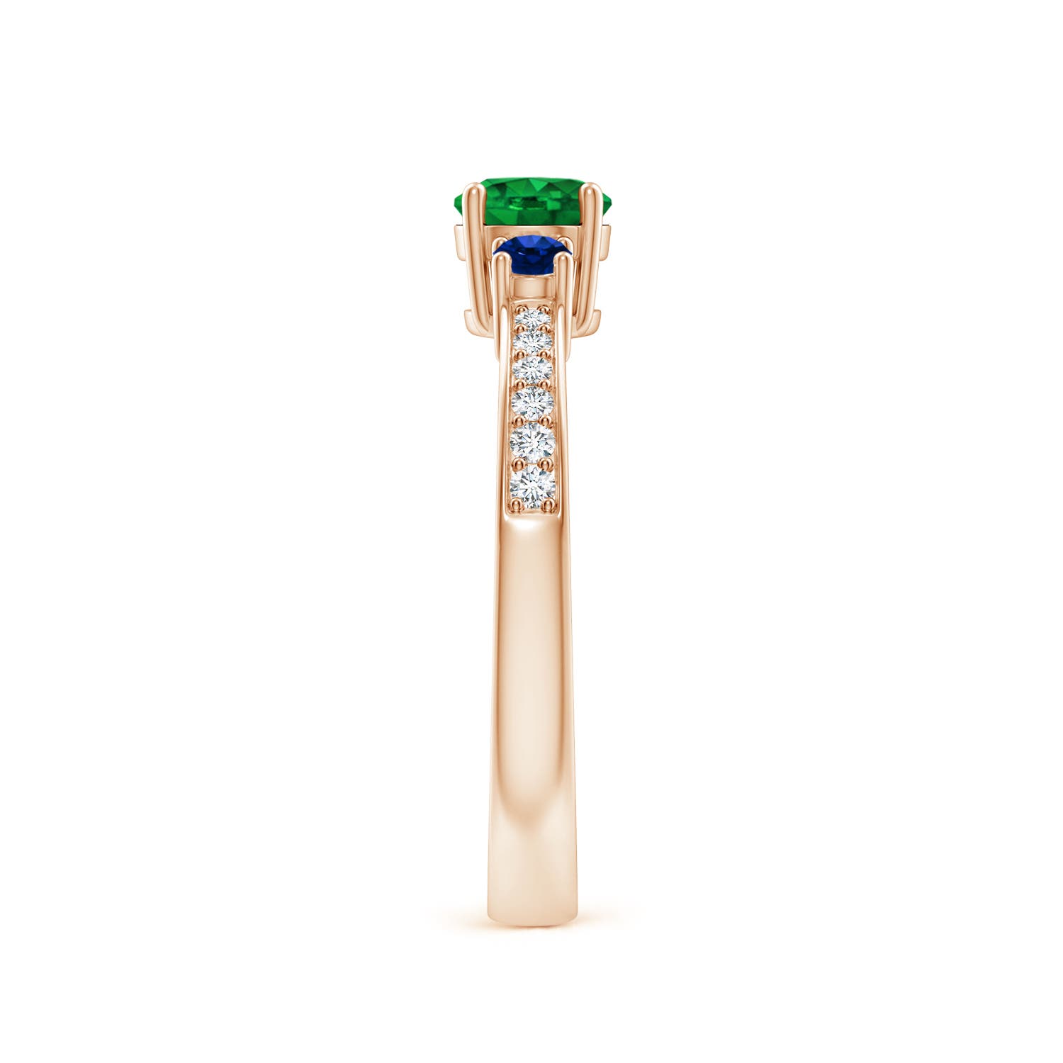 AAAA - Emerald / 0.7 CT / 14 KT Rose Gold