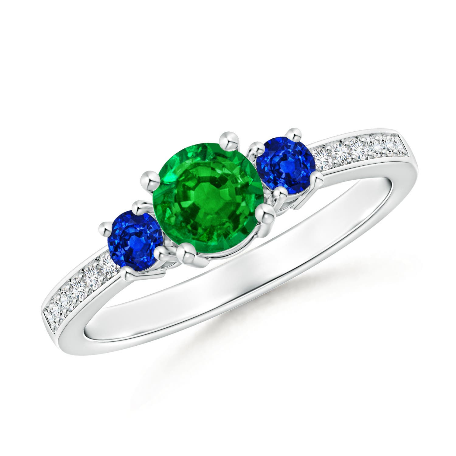 AAAA - Emerald / 0.7 CT / 14 KT White Gold