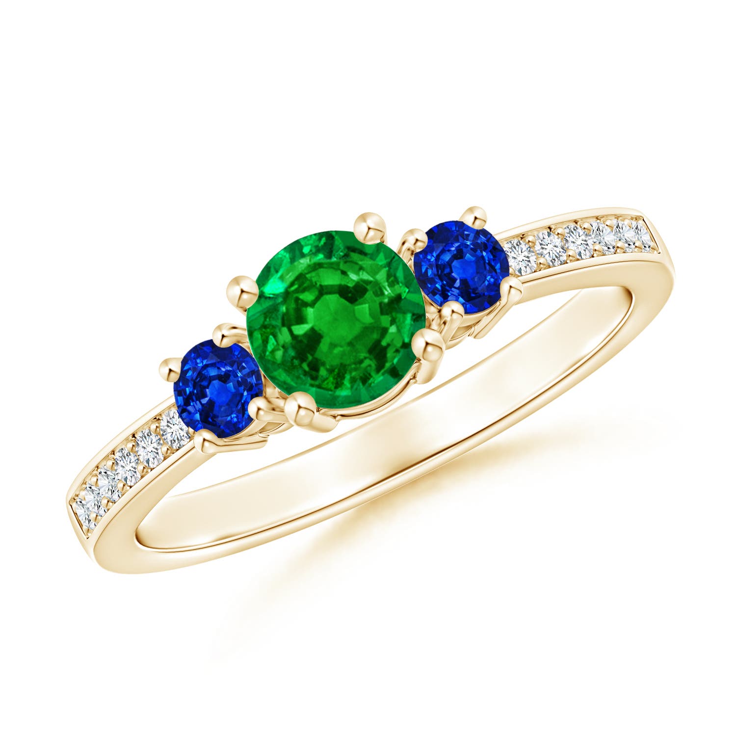 AAAA - Emerald / 0.7 CT / 14 KT Yellow Gold