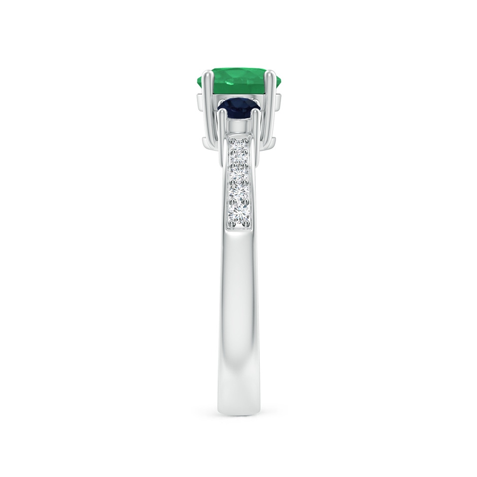 6mm A Classic Three Stone Emerald and Blue Sapphire Ring in P950 Platinum side-2