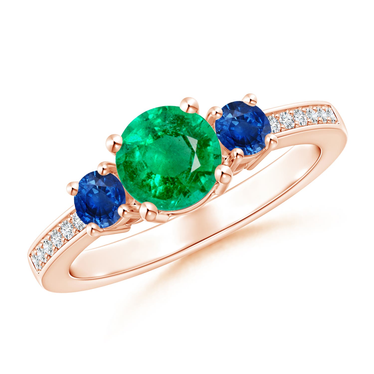 AAA - Emerald / 1.13 CT / 14 KT Rose Gold