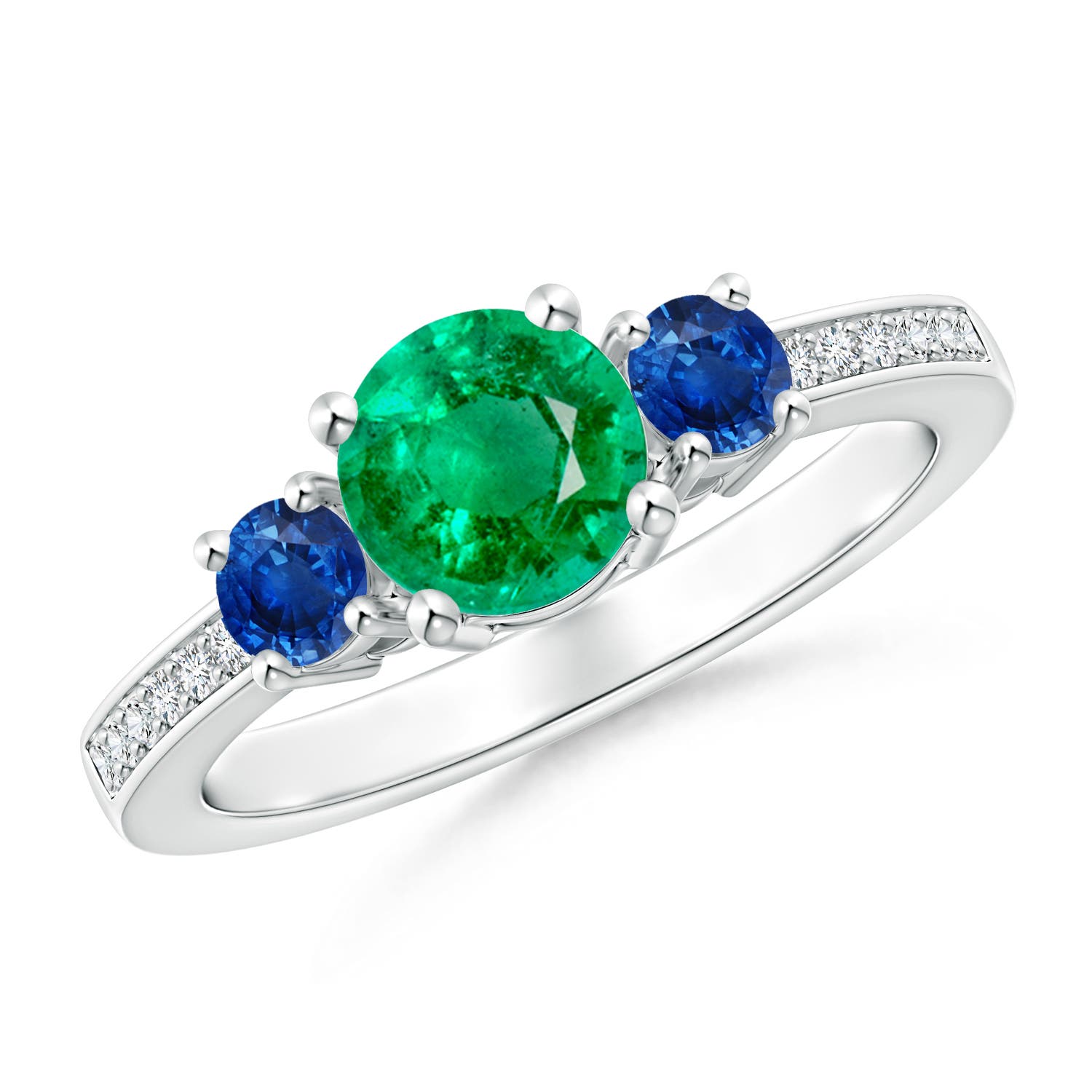 AAA - Emerald / 1.13 CT / 14 KT White Gold