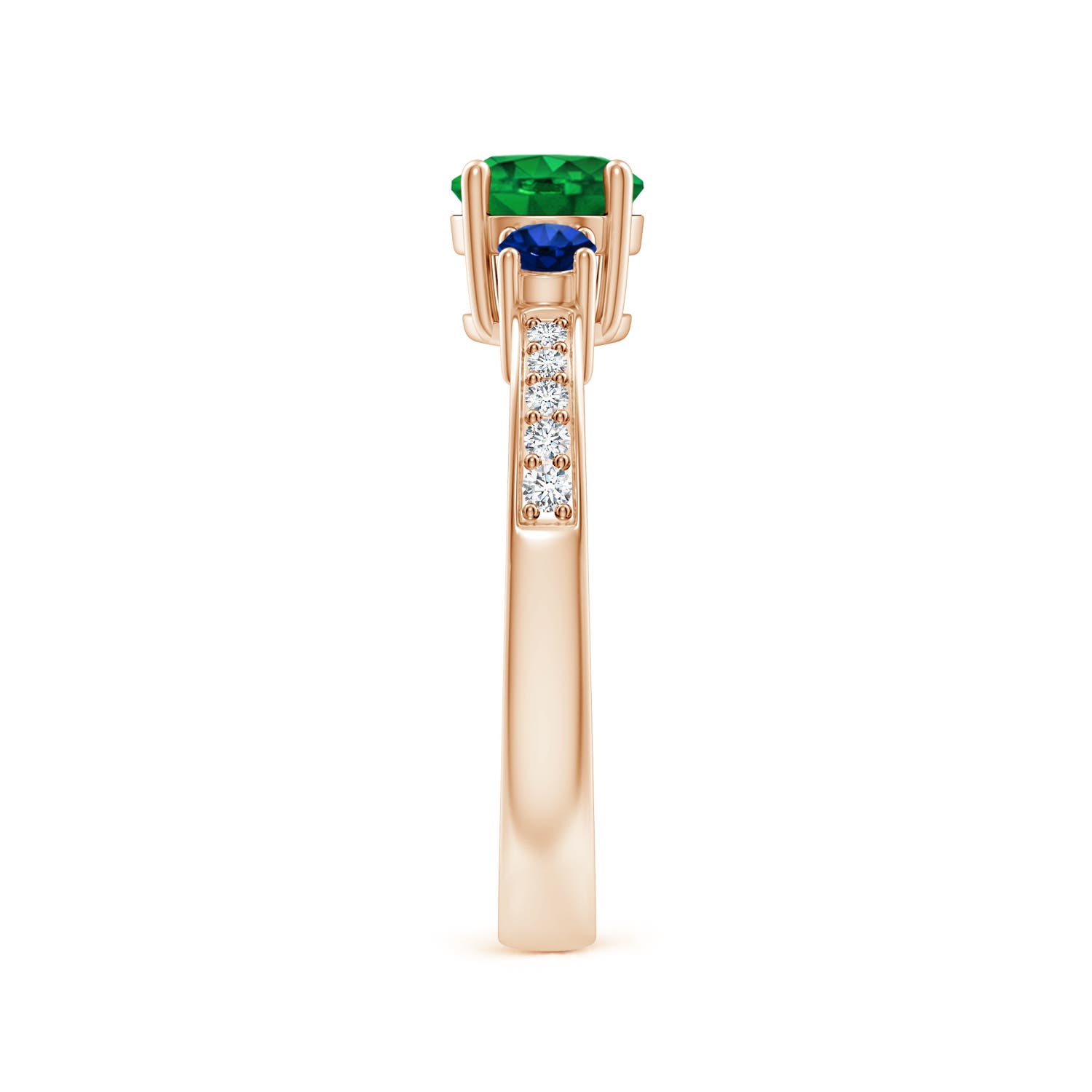 AAAA - Emerald / 1.13 CT / 14 KT Rose Gold