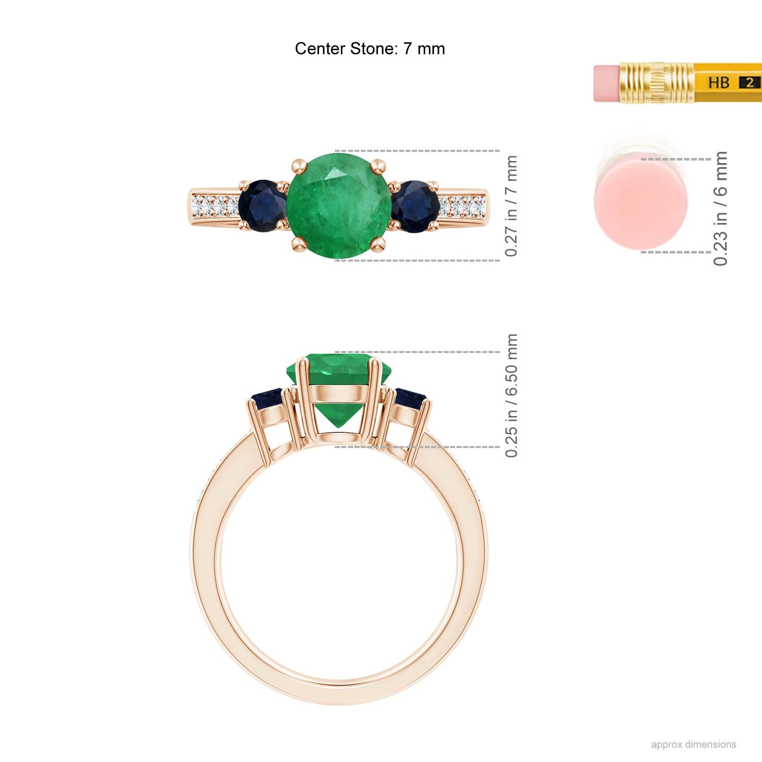 A - Emerald / 1.76 CT / 14 KT Rose Gold