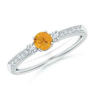 4mm A Classic Three Stone Fire Opal and Diamond Ring in P950 Platinum