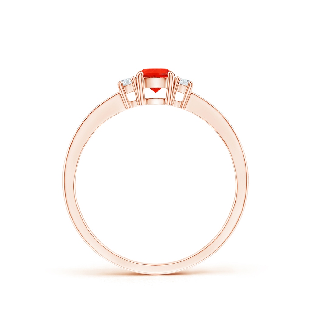 4mm AAAA Classic Three Stone Fire Opal and Diamond Ring in Rose Gold - side_1