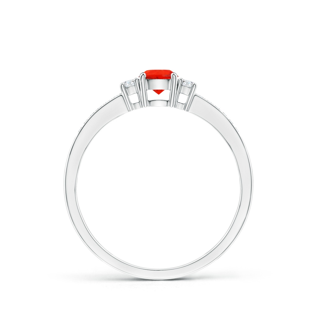4mm AAAA Classic Three Stone Fire Opal and Diamond Ring in White Gold - side_1
