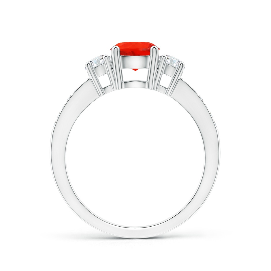 6mm AAAA Classic Three Stone Fire Opal and Diamond Ring in P950 Platinum side-1