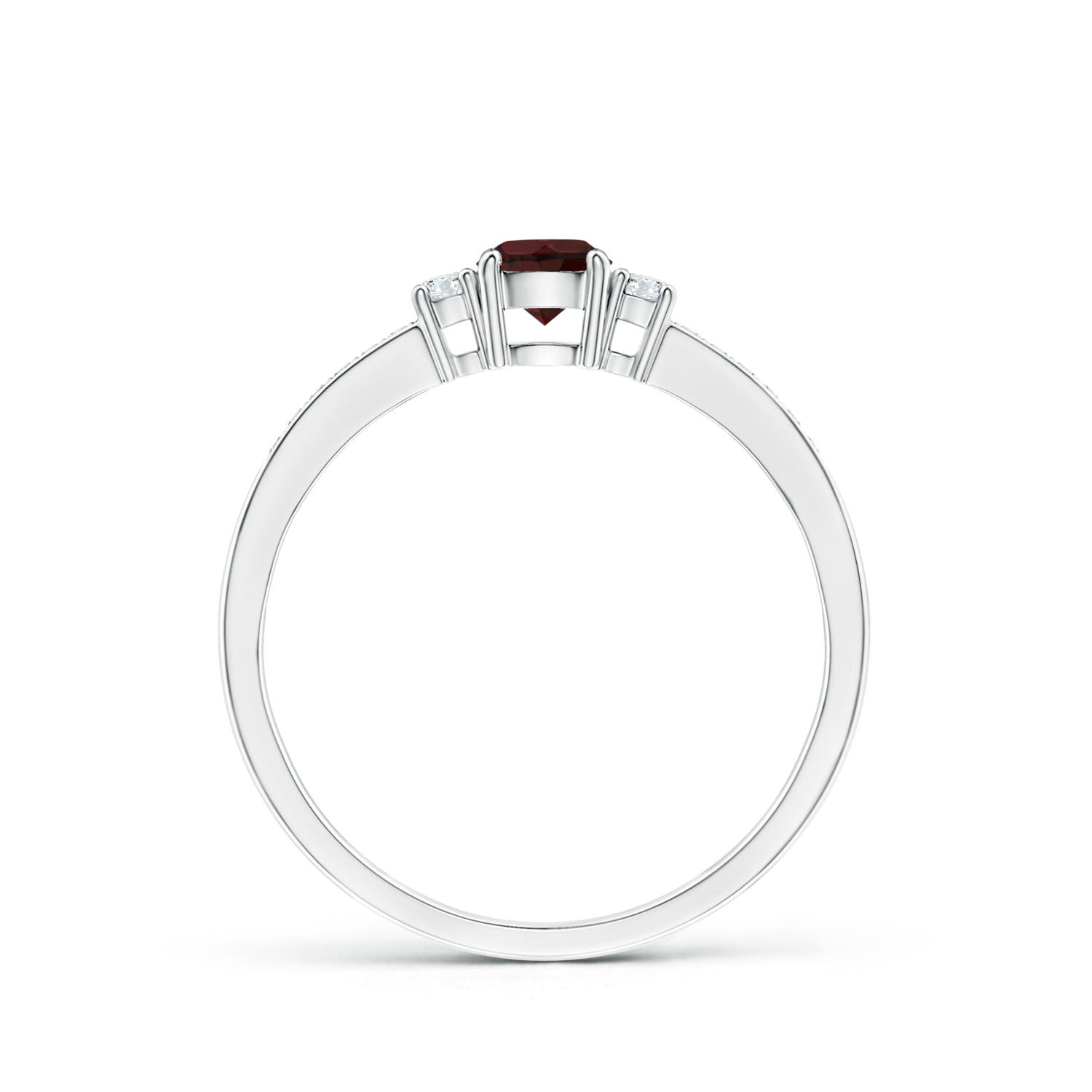 A - Garnet / 0.46 CT / 14 KT White Gold