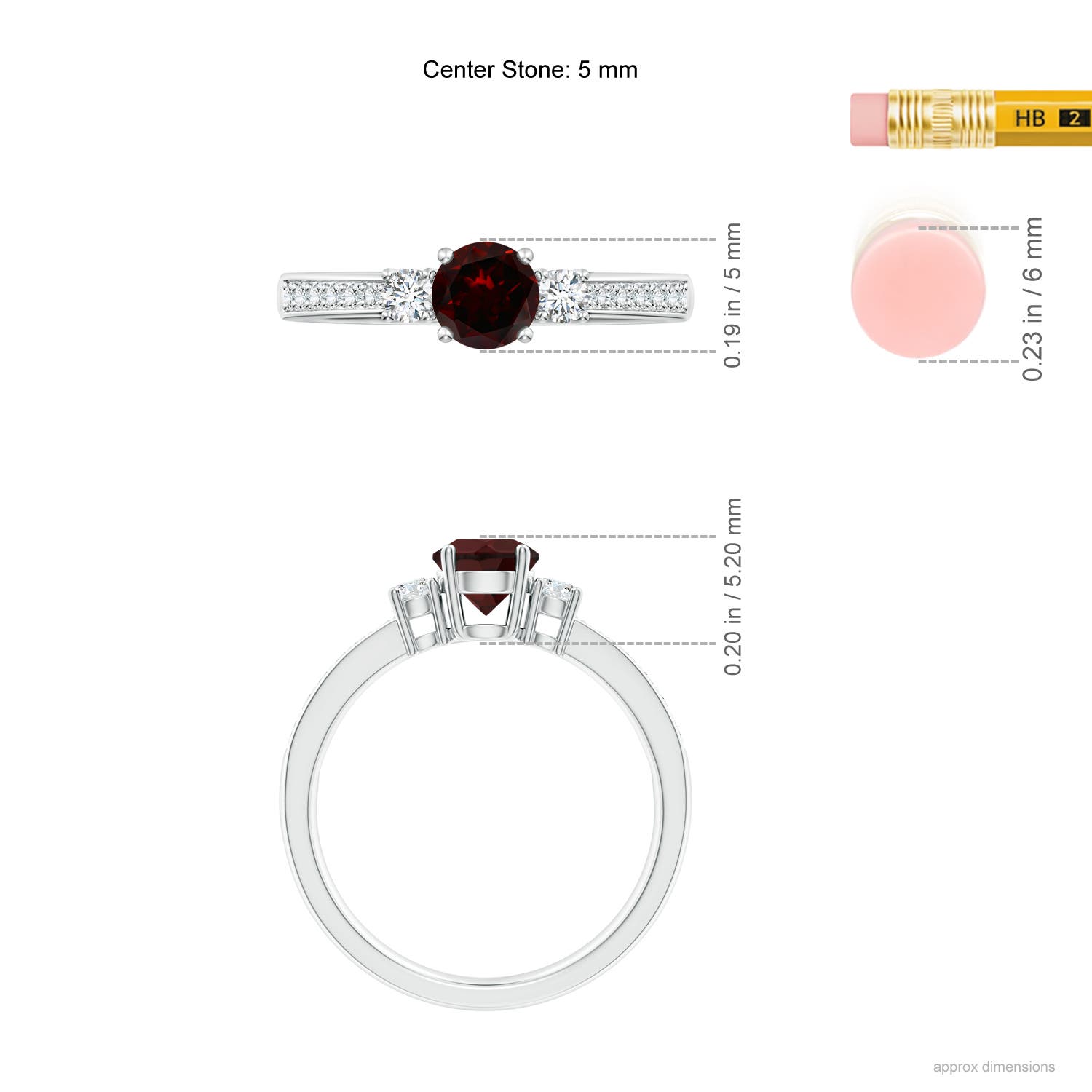 A - Garnet / 0.81 CT / 14 KT White Gold