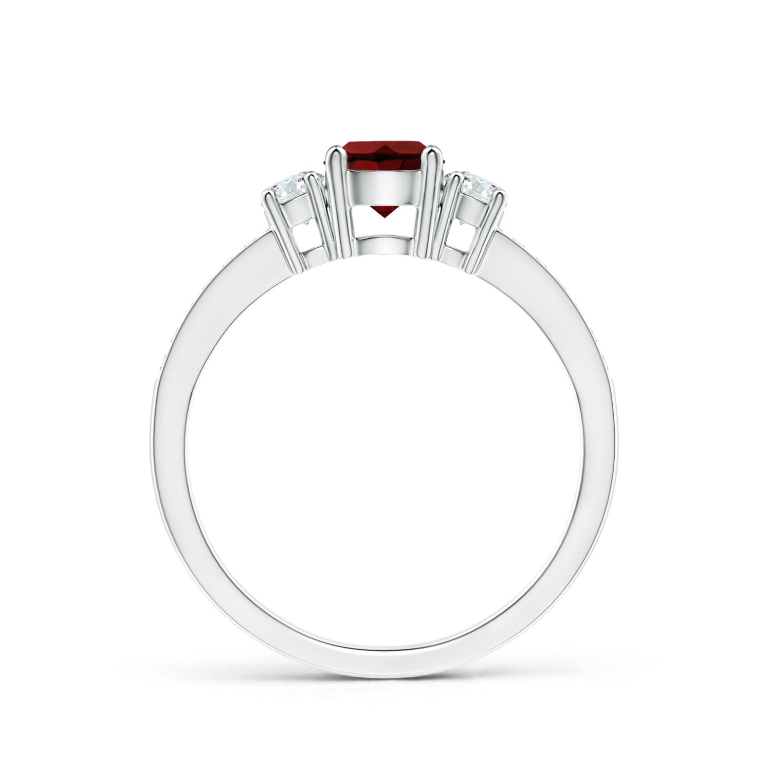 AAA - Garnet / 0.81 CT / 14 KT White Gold