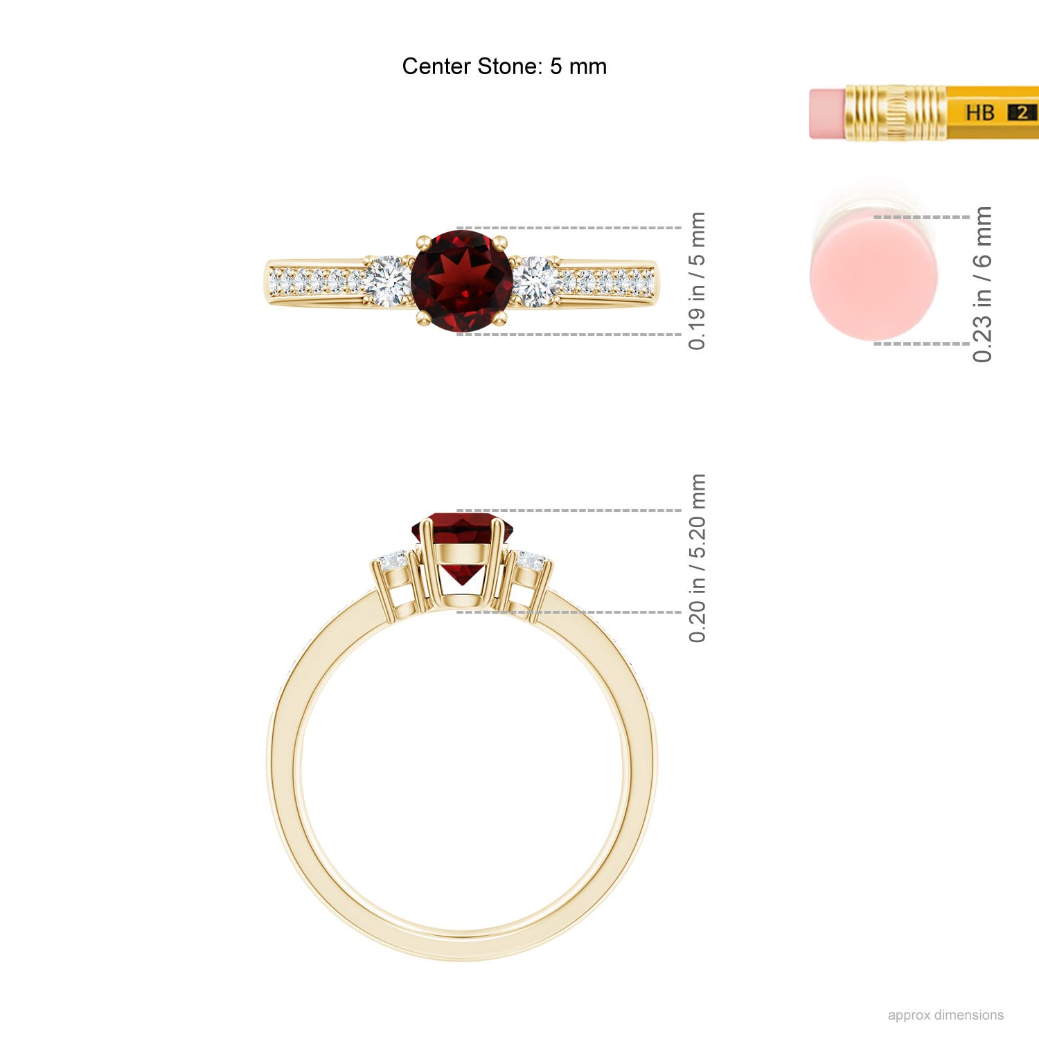 AAA - Garnet / 0.81 CT / 14 KT Yellow Gold