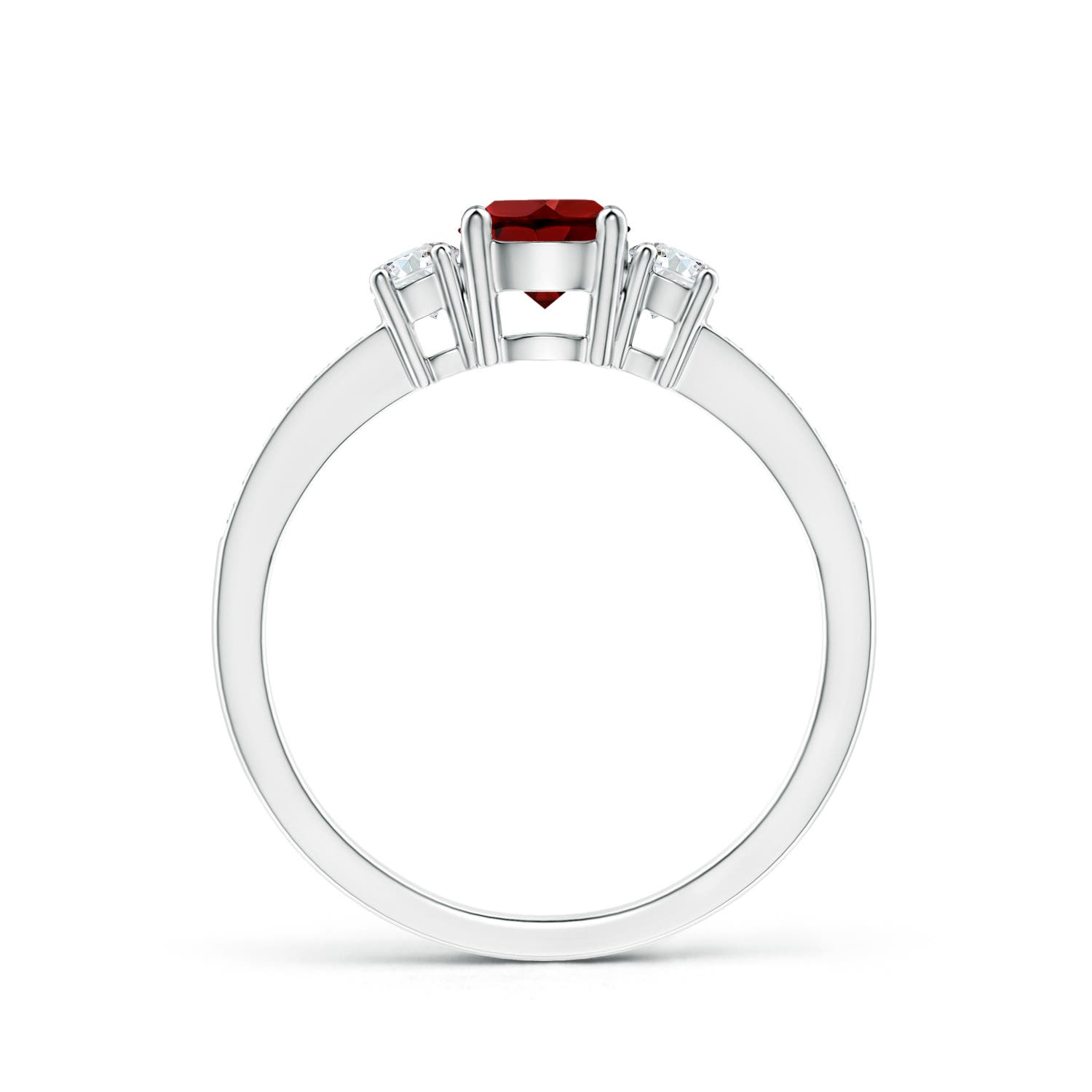 AAAA - Garnet / 0.81 CT / 14 KT White Gold