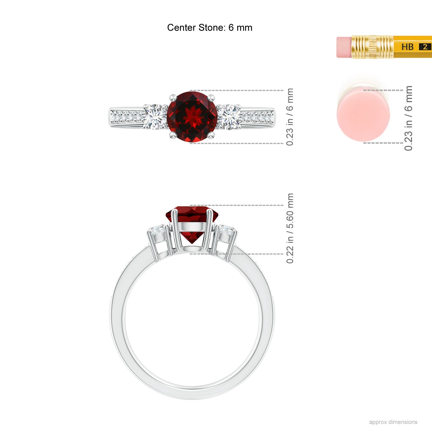 AAAA - Garnet / 1.31 CT / 14 KT White Gold