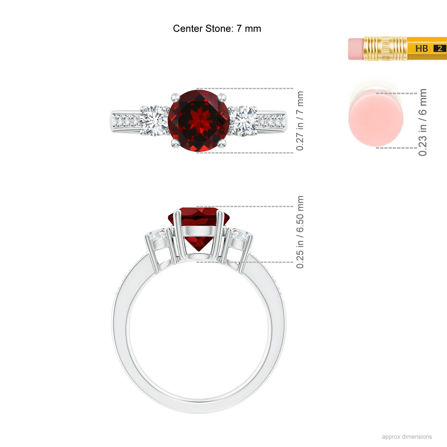 AAAA - Garnet / 1.94 CT / 14 KT White Gold