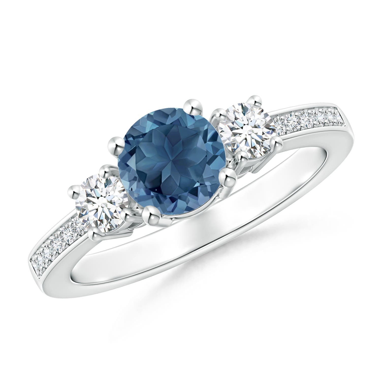 A - London Blue Topaz / 1.26 CT / 14 KT White Gold