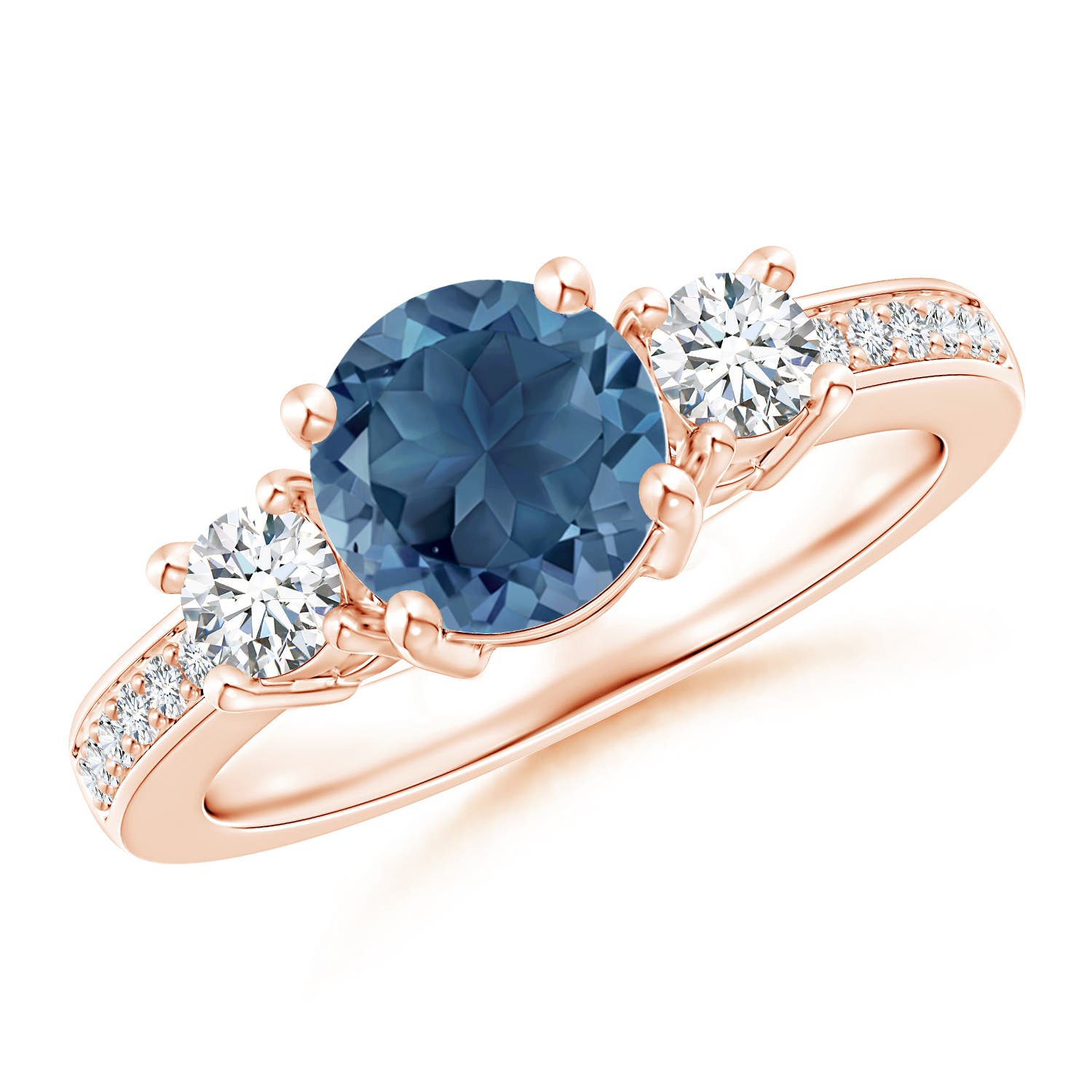 A - London Blue Topaz / 1.99 CT / 14 KT Rose Gold