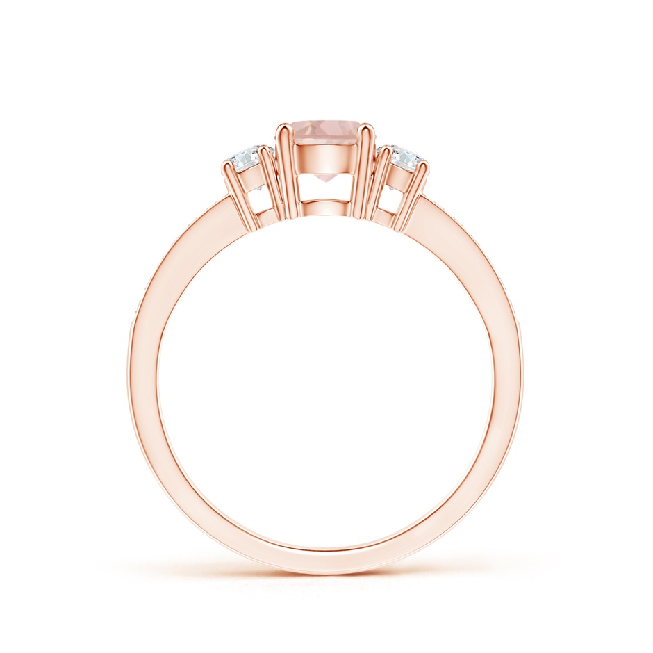 5mm AAA Classic Three Stone Morganite and Diamond Ring in Rose Gold side 199