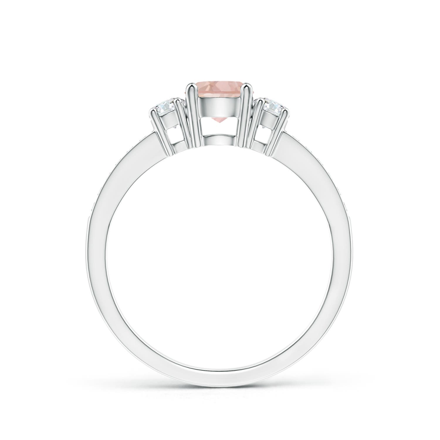 AAAA - Morganite / 0.63 CT / 14 KT White Gold