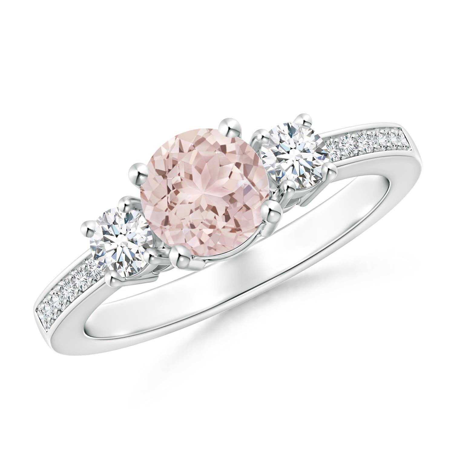 A - Morganite / 1.01 CT / 14 KT White Gold