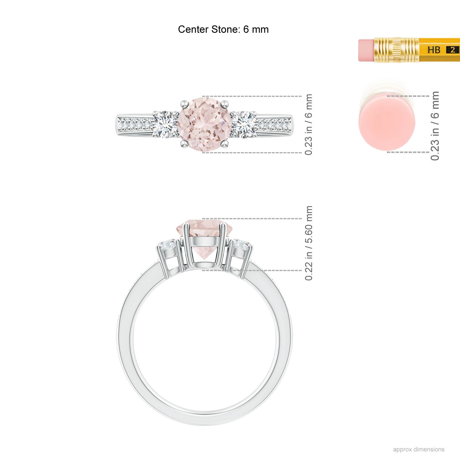 A - Morganite / 1.01 CT / 14 KT White Gold