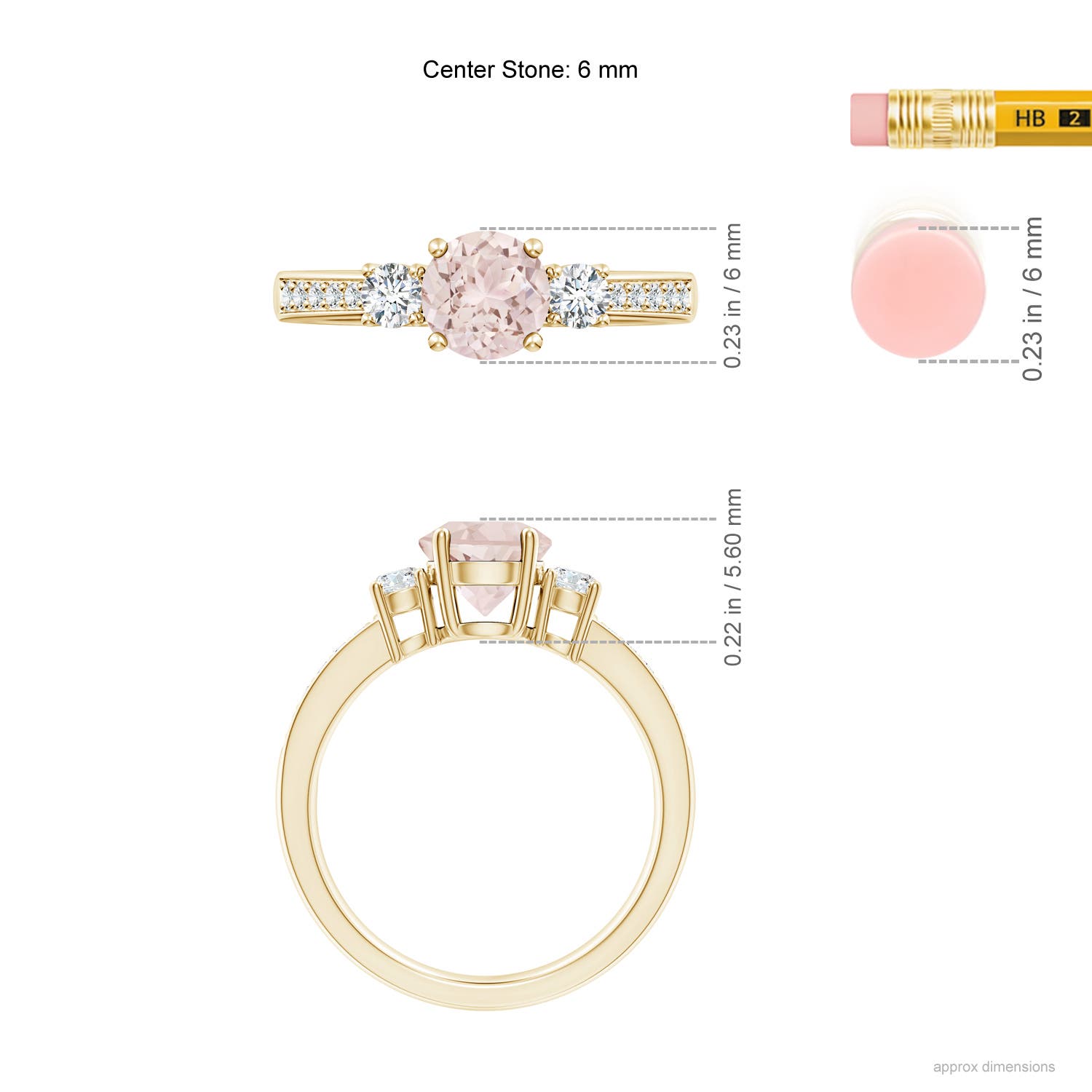 A - Morganite / 1.01 CT / 14 KT Yellow Gold