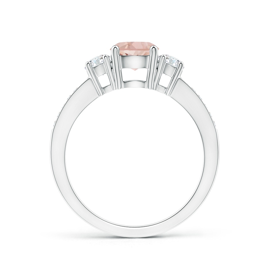 6mm AAA Classic Three Stone Round Morganite and Diamond Engagement Ring in White Gold side 199