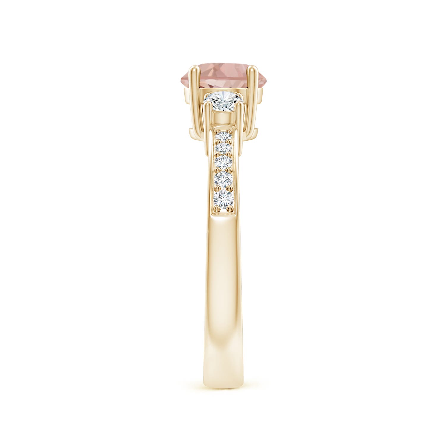 AAA - Morganite / 1.01 CT / 14 KT Yellow Gold