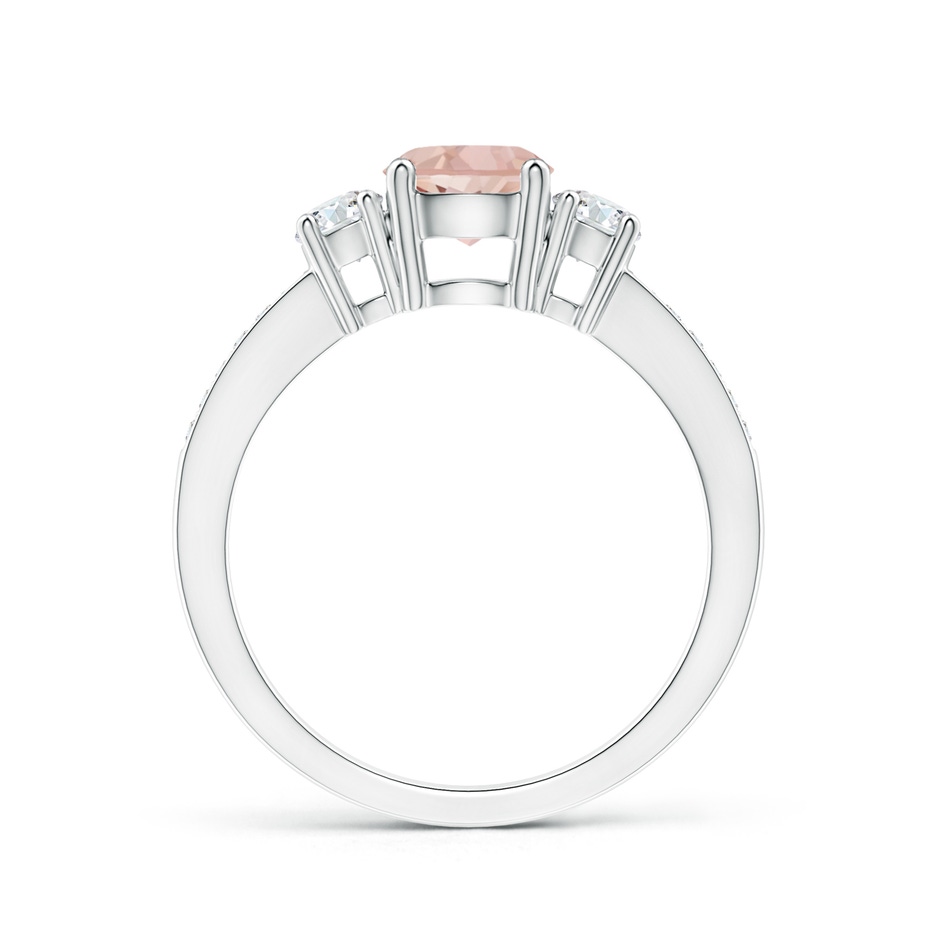 6mm AAAA Classic Three Stone Round Morganite and Diamond Engagement Ring in P950 Platinum side 199