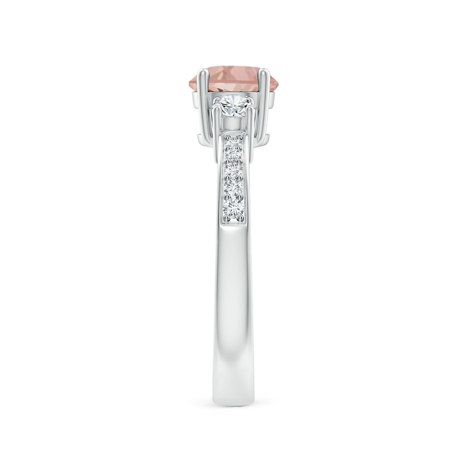 AAAA - Morganite / 1.01 CT / 14 KT White Gold