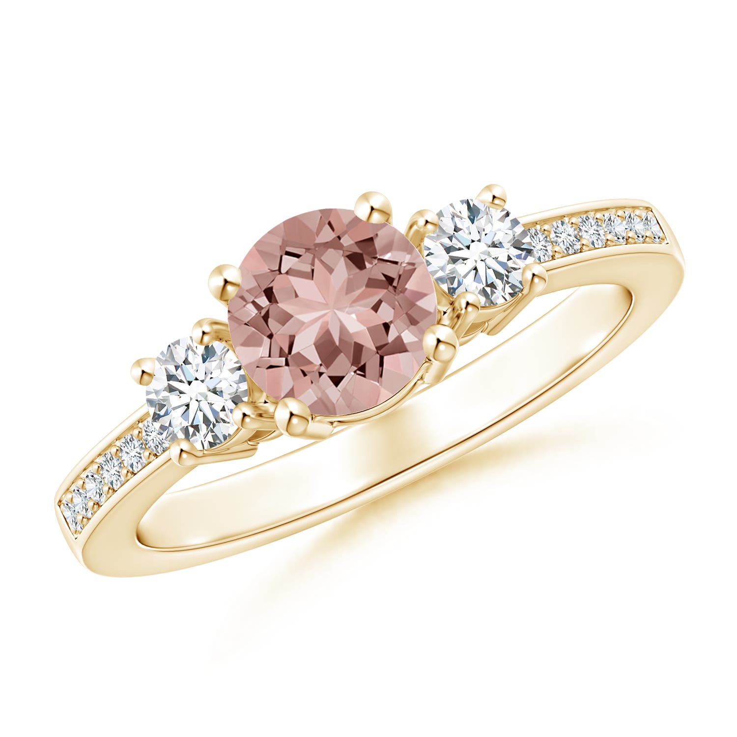 AAAA - Morganite / 1.01 CT / 14 KT Yellow Gold