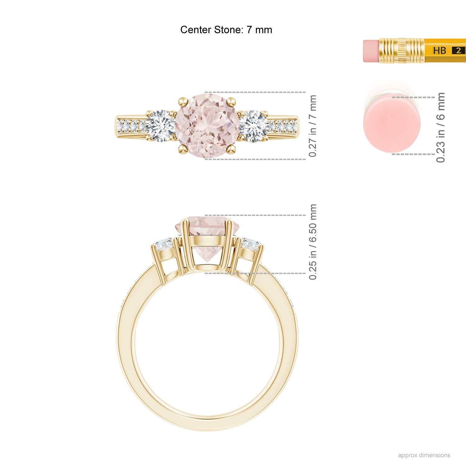 A - Morganite / 1.54 CT / 14 KT Yellow Gold