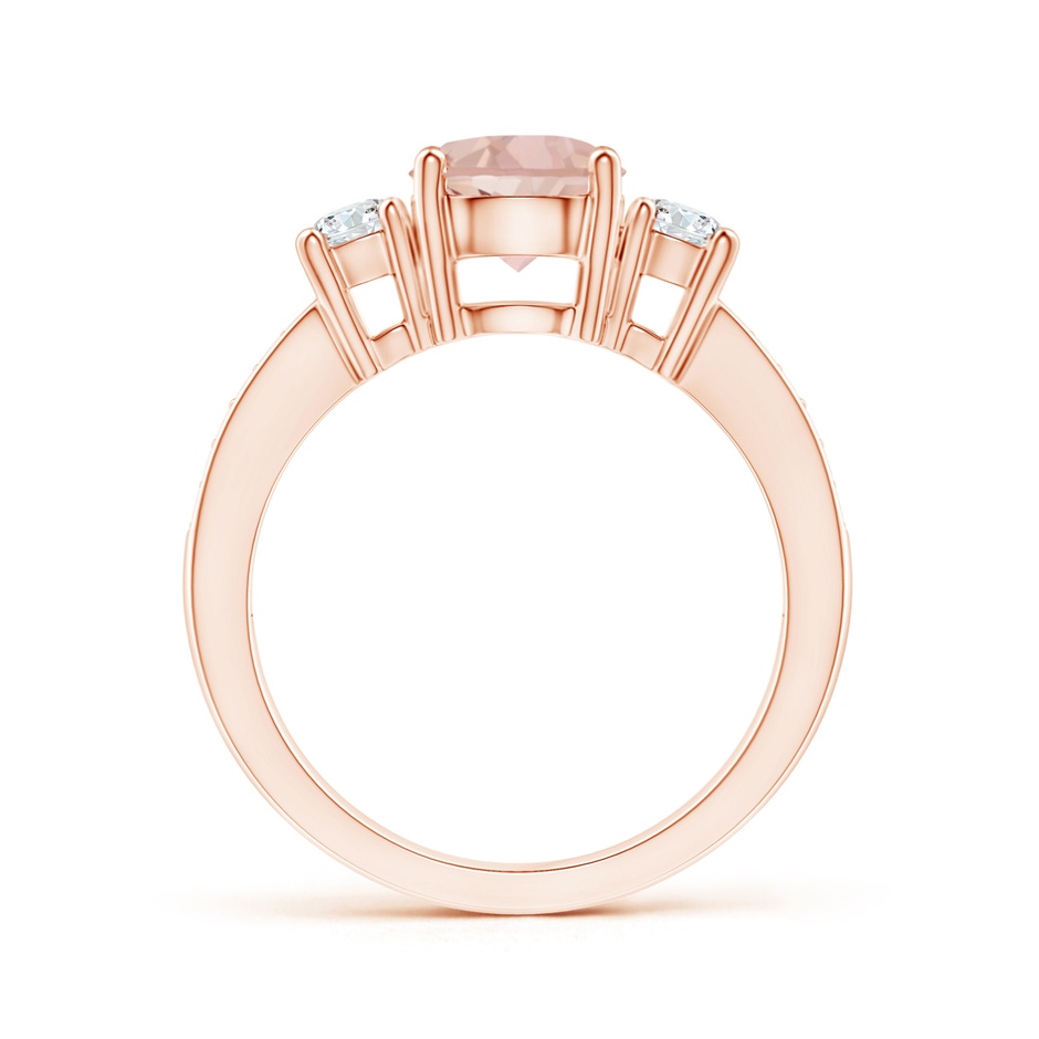 7mm AAAA Classic Three Stone Round Morganite and Diamond Engagement Ring in Rose Gold side 199