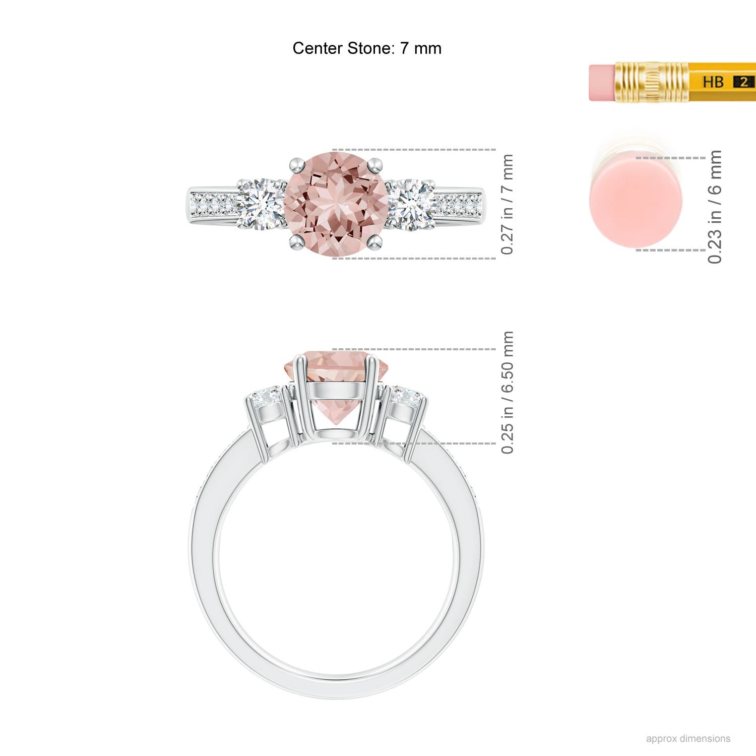 AAAA - Morganite / 1.54 CT / 14 KT White Gold