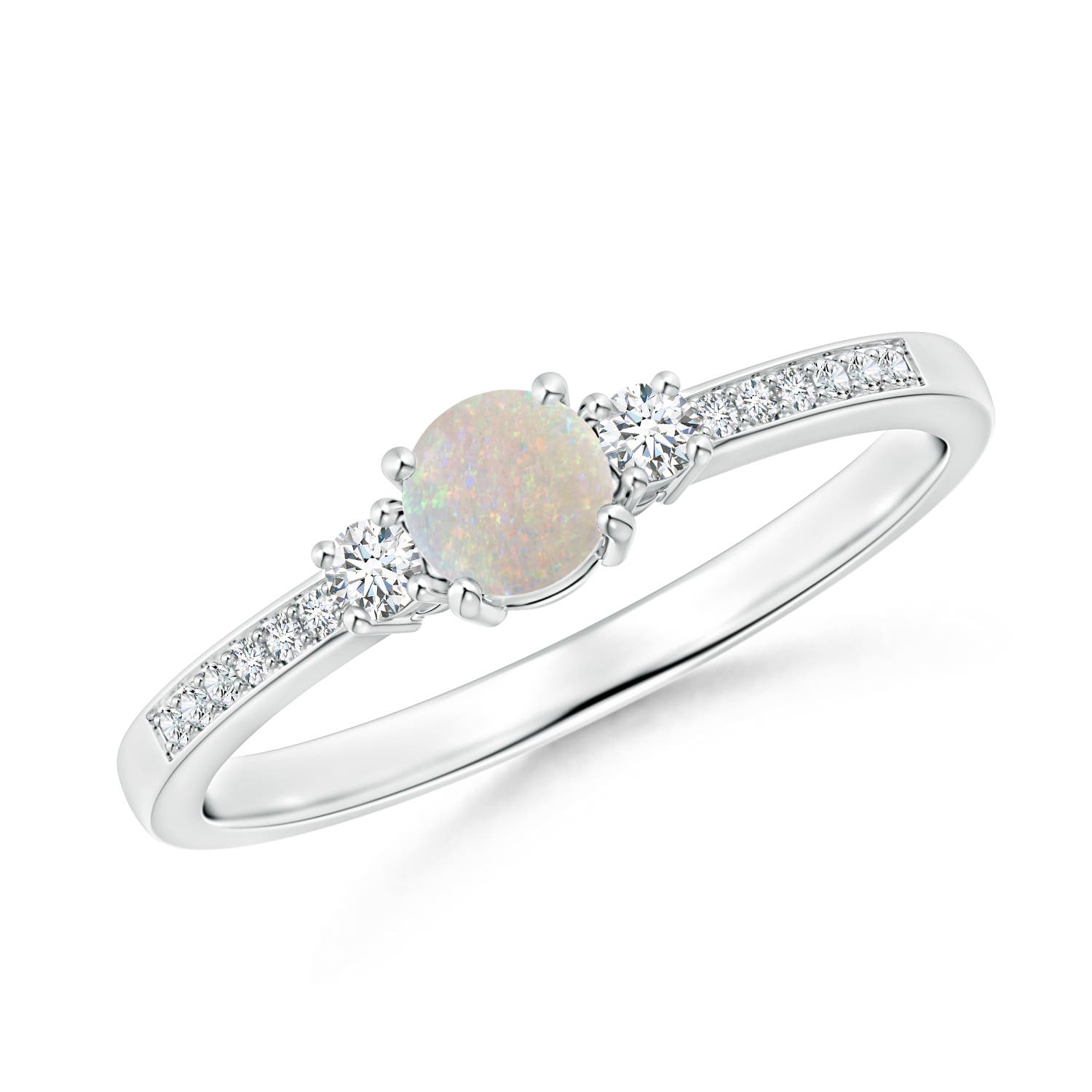 AA - Opal / 0.29 CT / 14 KT White Gold