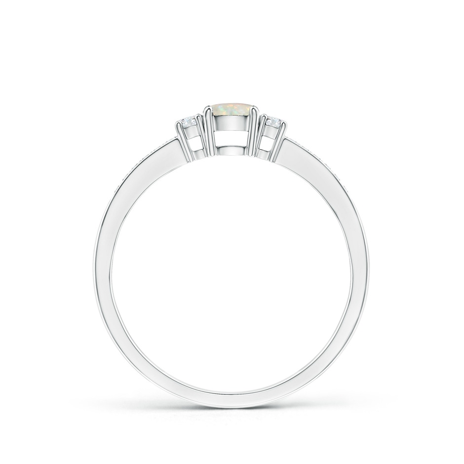 4mm AAA Classic Three Stone Round Opal and Diamond Engagement Ring in P950 Platinum side 199