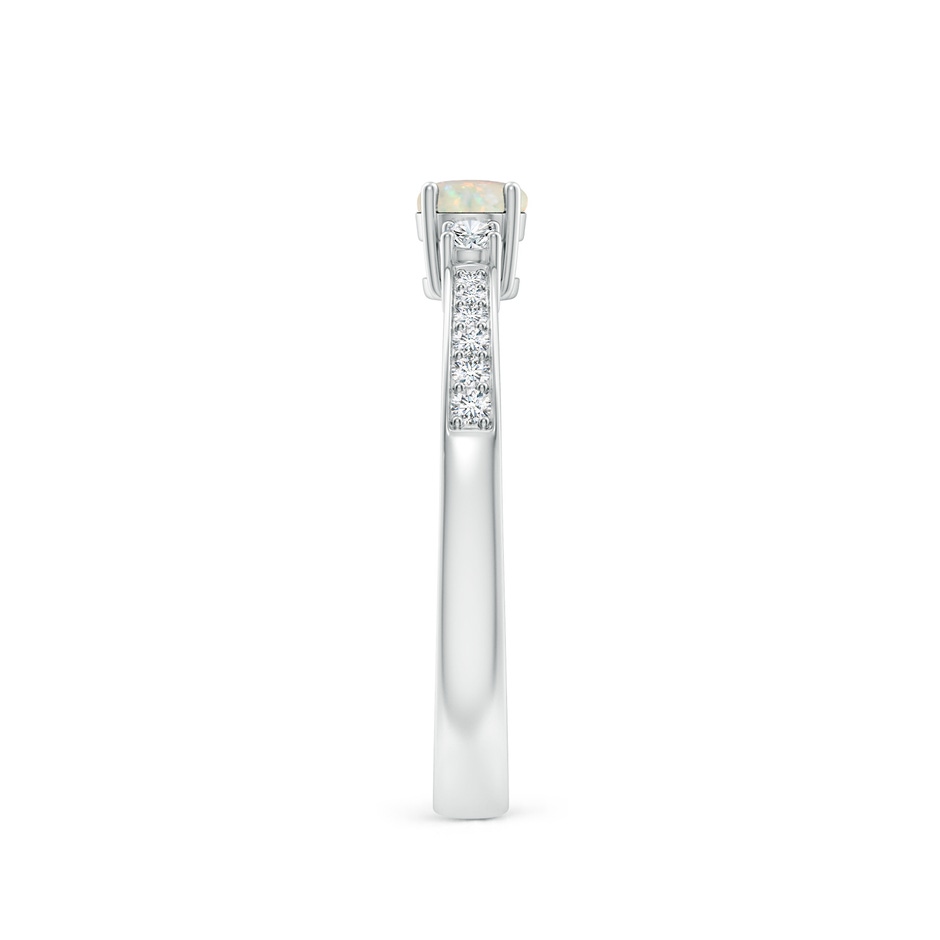 4mm AAA Classic Three Stone Round Opal and Diamond Engagement Ring in P950 Platinum side 299