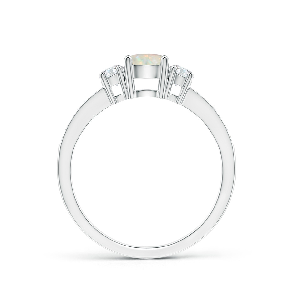 5mm AAA Classic Three Stone Round Opal and Diamond Engagement Ring in P950 Platinum side 199