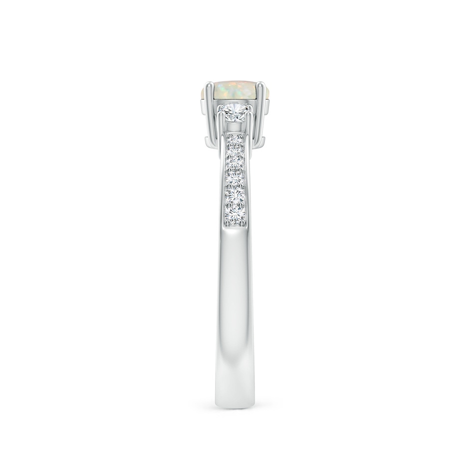 5mm AAA Classic Three Stone Round Opal and Diamond Engagement Ring in P950 Platinum side 299