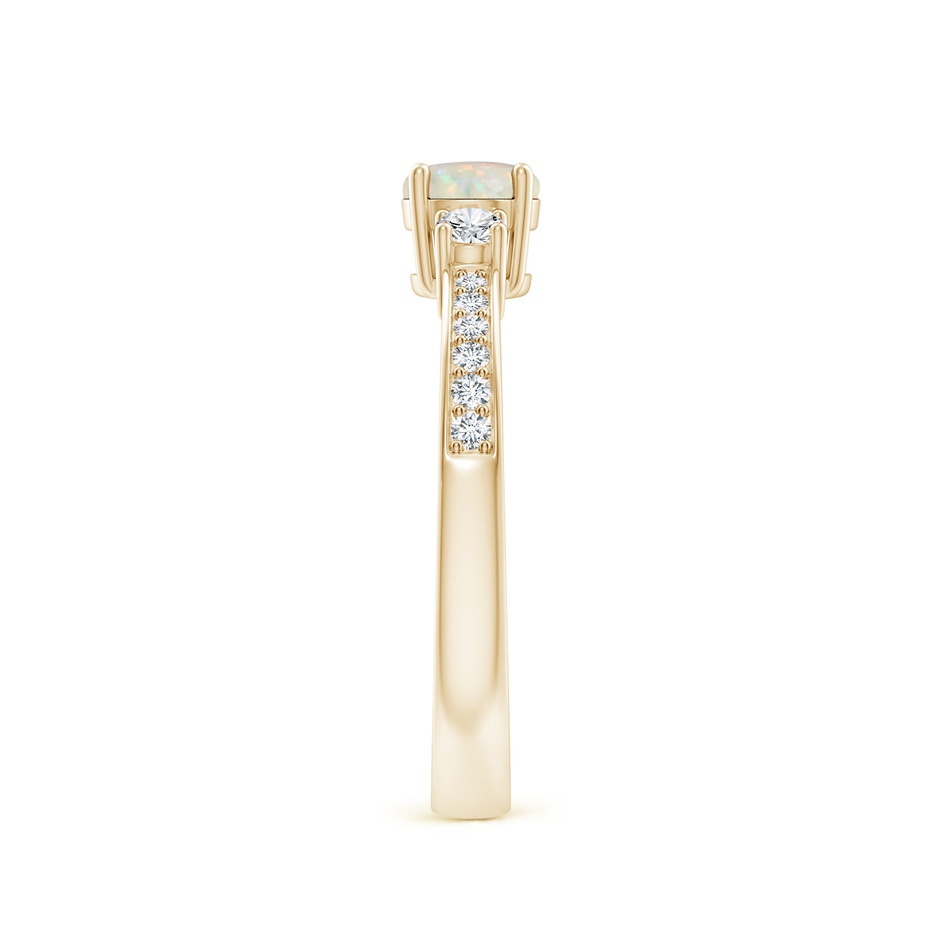 5mm AAA Classic Three Stone Round Opal and Diamond Engagement Ring in Yellow Gold side 299